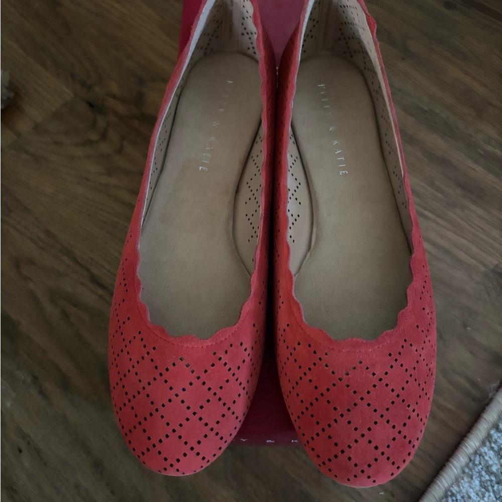 Kelly & Katie Red Perforated Flats
